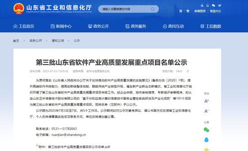 東營市兩項目入選第三批省軟件產業高質量發展重點項目，彰顯山東軟件開發新動能